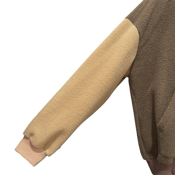 NWT NAP Loungewear Oversized Terry Fleece Zip Up Hooded Jacket Cozy Brown Sz M - Picture 15 of 15